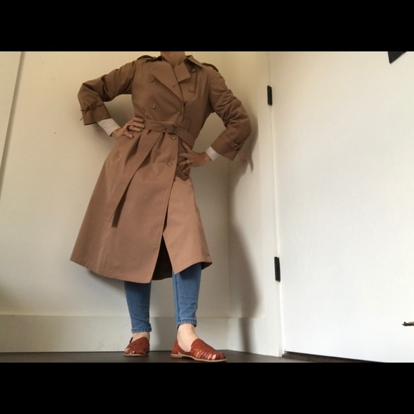 London Fog Dusty Rose Vintage Trench Coat RARE - Picture 4 of 14